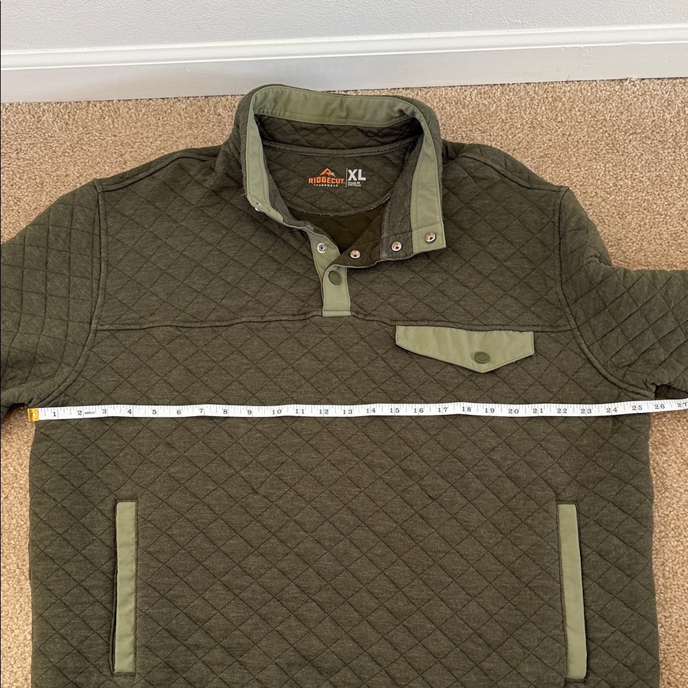 Ridgecut Touchwear Men’s XL 1/4-snap Quilted Olive Green Pullover - Picture 12 of 15